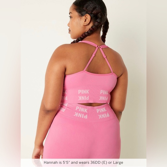 VS Pink SET Seamless Sports Bra & Seamless High Waist Leggings In Dreamy Pink - Picture 7 of 10